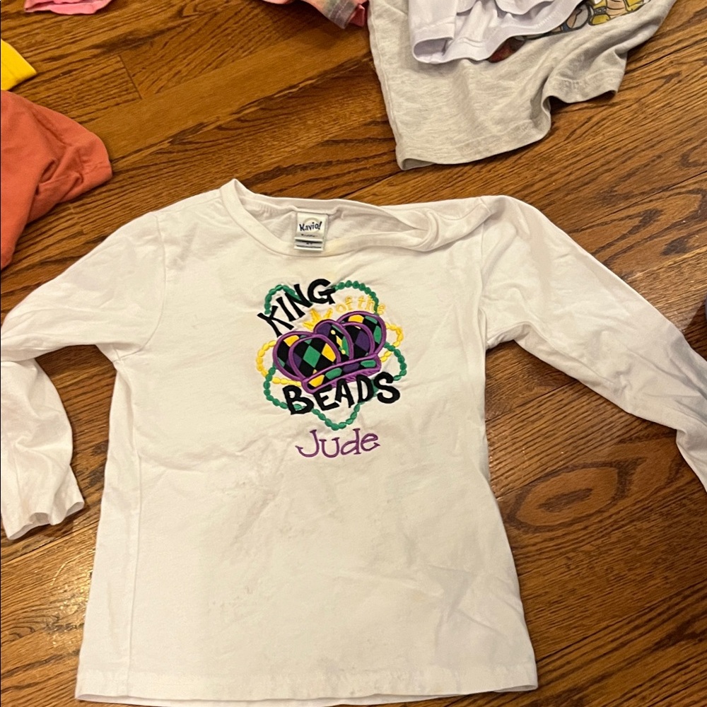 Mardi Gras Long Sleeved Shirt with Jude Monogrammed